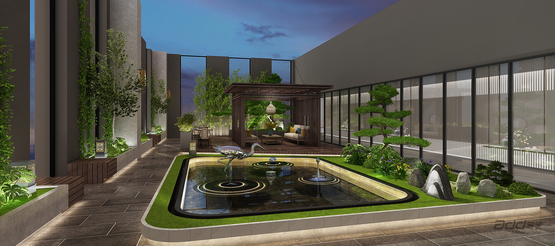 九州通(tong)醫(yī)藥辦(bàn)公(gōng)樓設(shè)計(ji)-景觀-pc