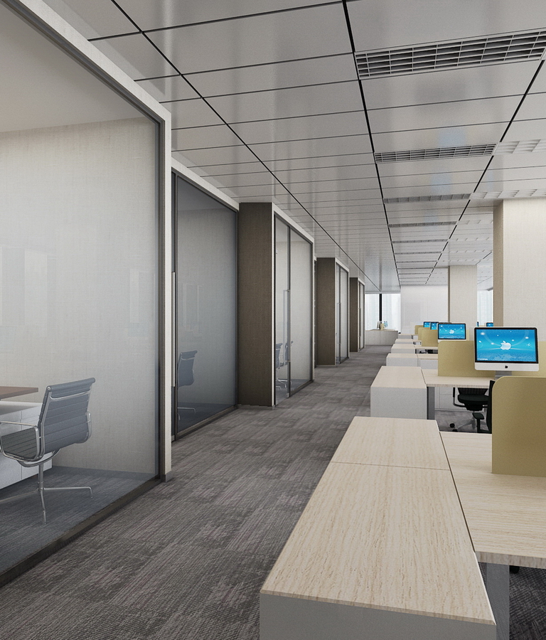陸金申華辦(bàn)公(gōng)樓室內(nei)設(shè)計(ji) 開放辦(bàn)公(gōng)區(qu)-pc